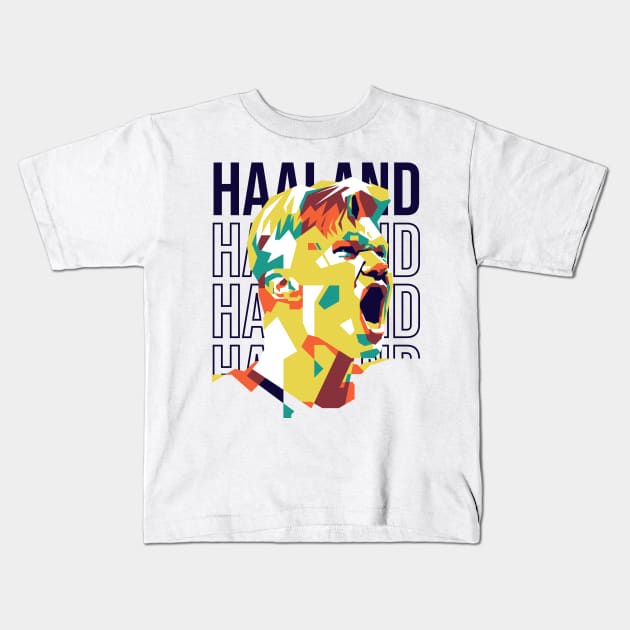 Erling Haaland Pop Art 2 Kids T-Shirt by pentaShop